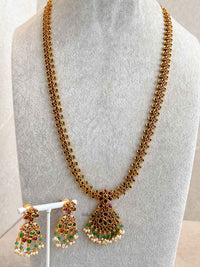 Traditional Mala Set with Ruby and Green Stones