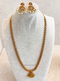 Traditional Mala Set with Ruby and Green Stones