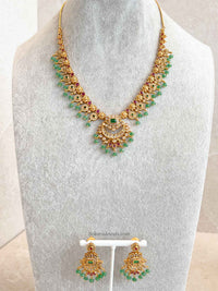 Green and Ruby Heritage Pendant Necklace Set