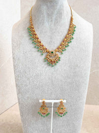Green and Ruby Heritage Pendant Necklace Set