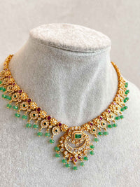 Green and Ruby Heritage Pendant Necklace Set