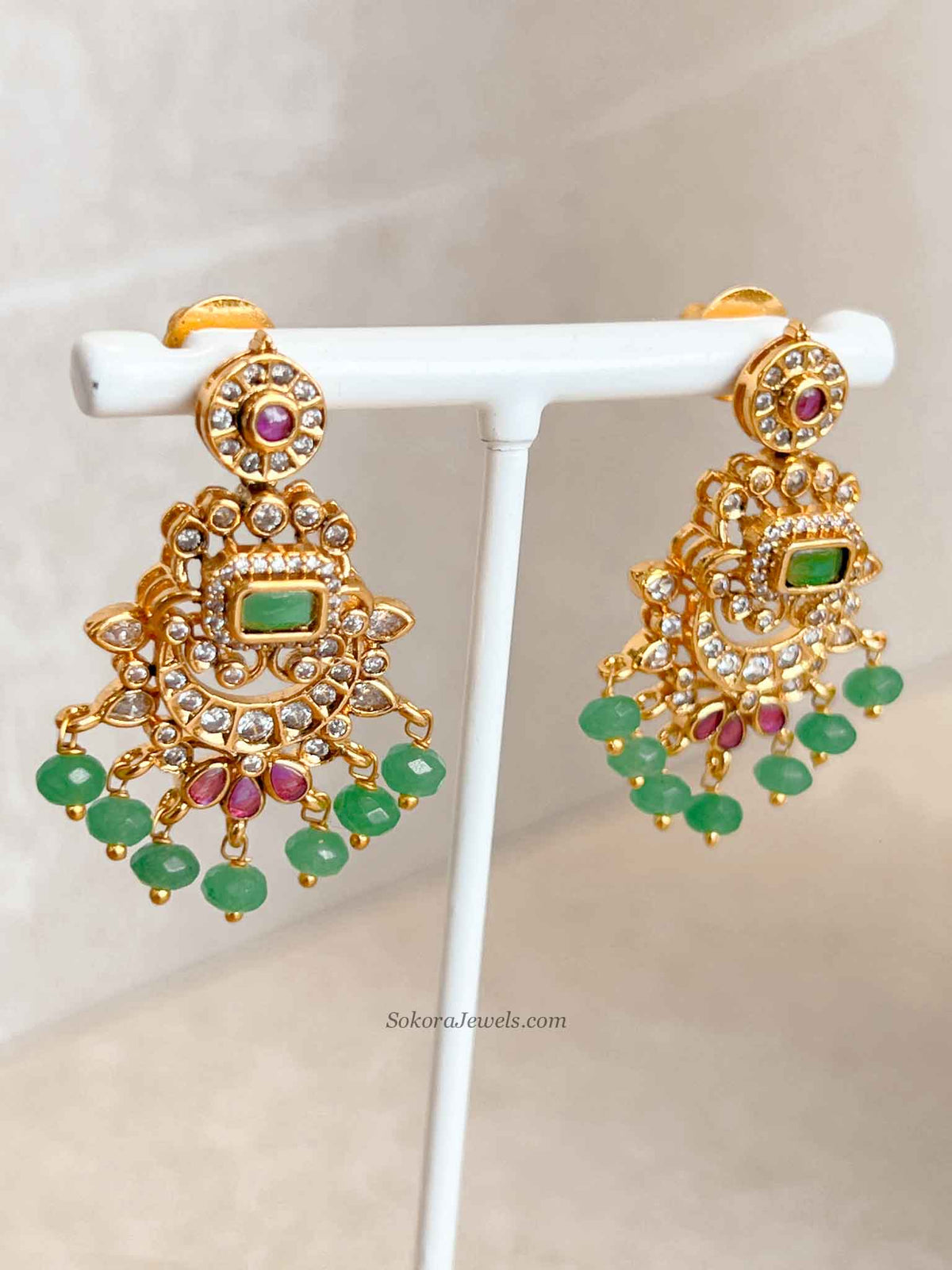 Green and Ruby Heritage Pendant Necklace Set