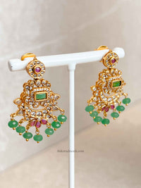 Green and Ruby Heritage Pendant Necklace Set