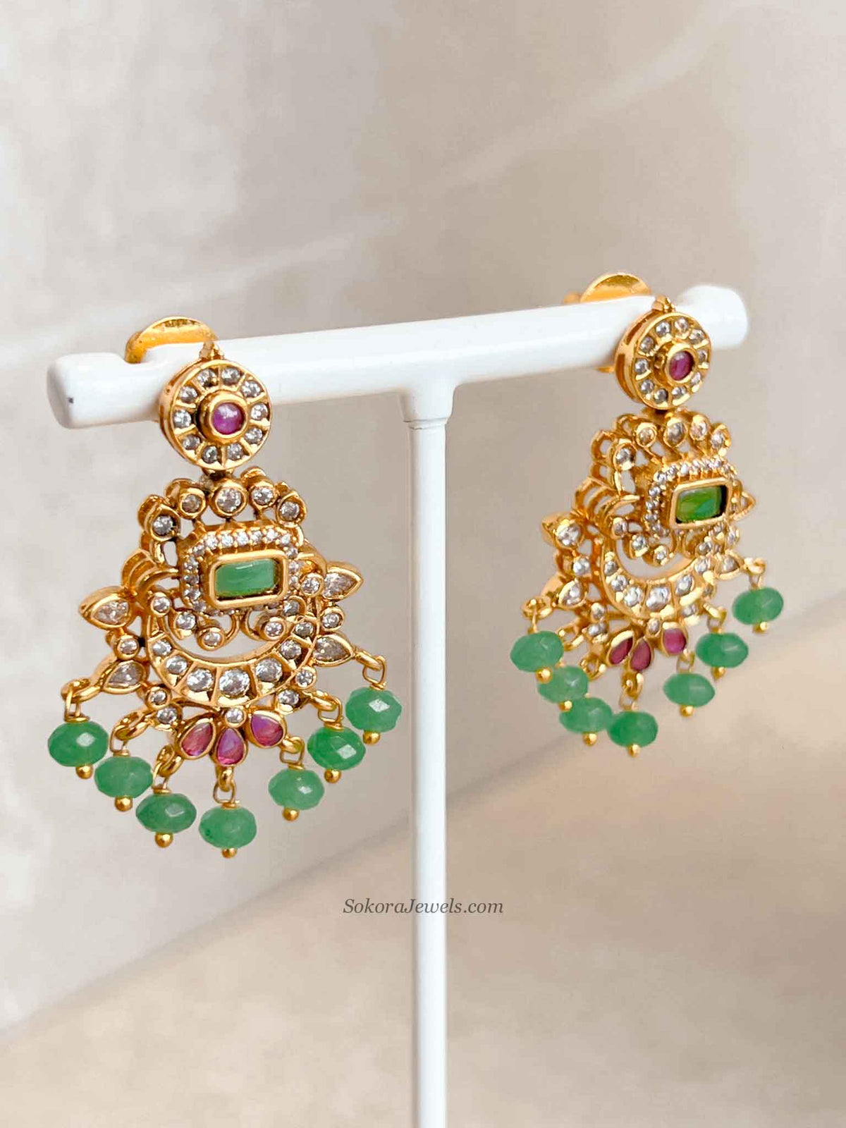 Green and Ruby Heritage Pendant Necklace Set