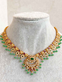 Green and Ruby Heritage Pendant Necklace Set