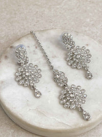 Mital Small Silver Earring & Tikka set