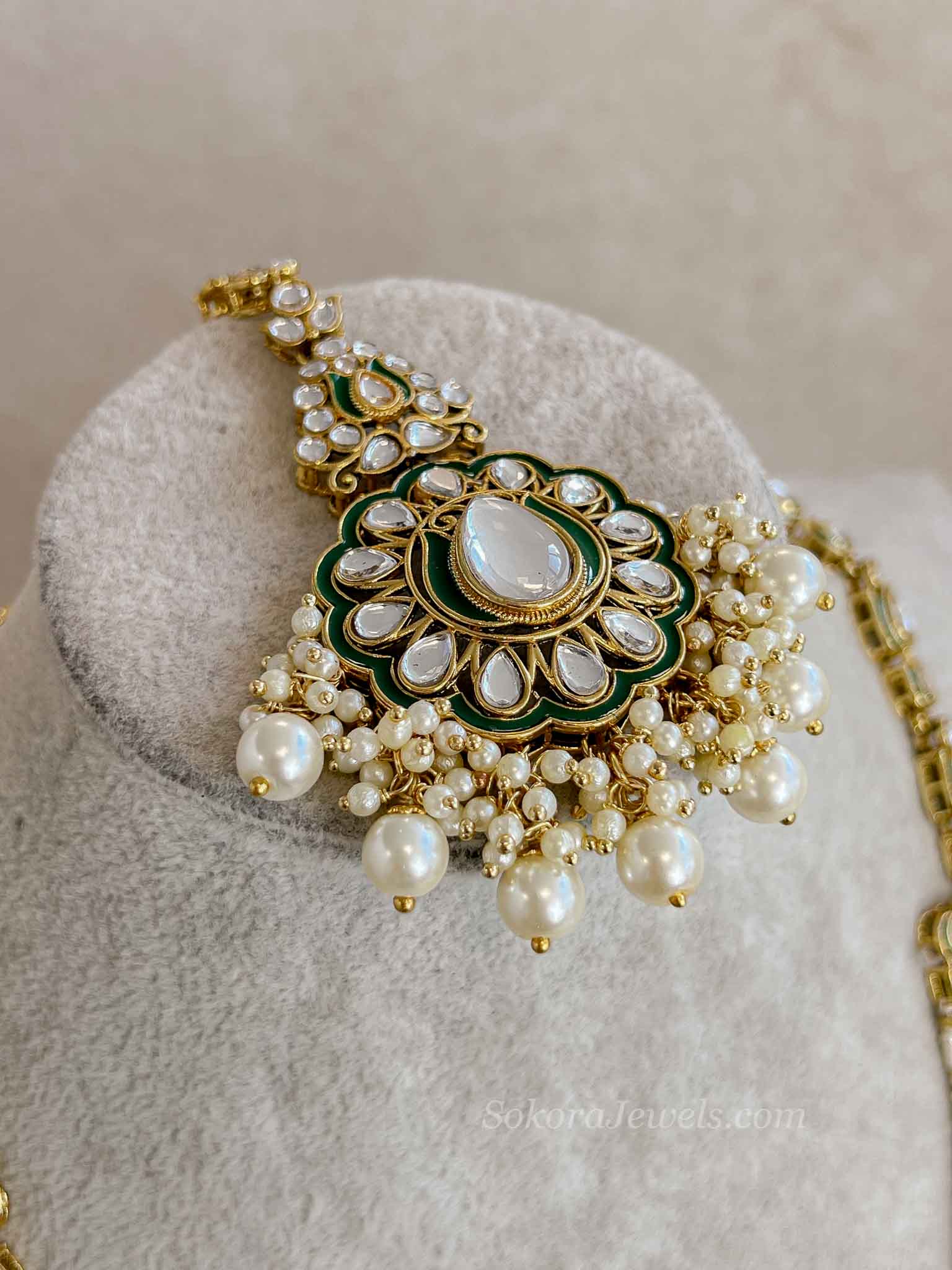 Long Pearl & Faux Kundan set