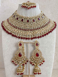 Maheen Bridal Choker Set - Maroon