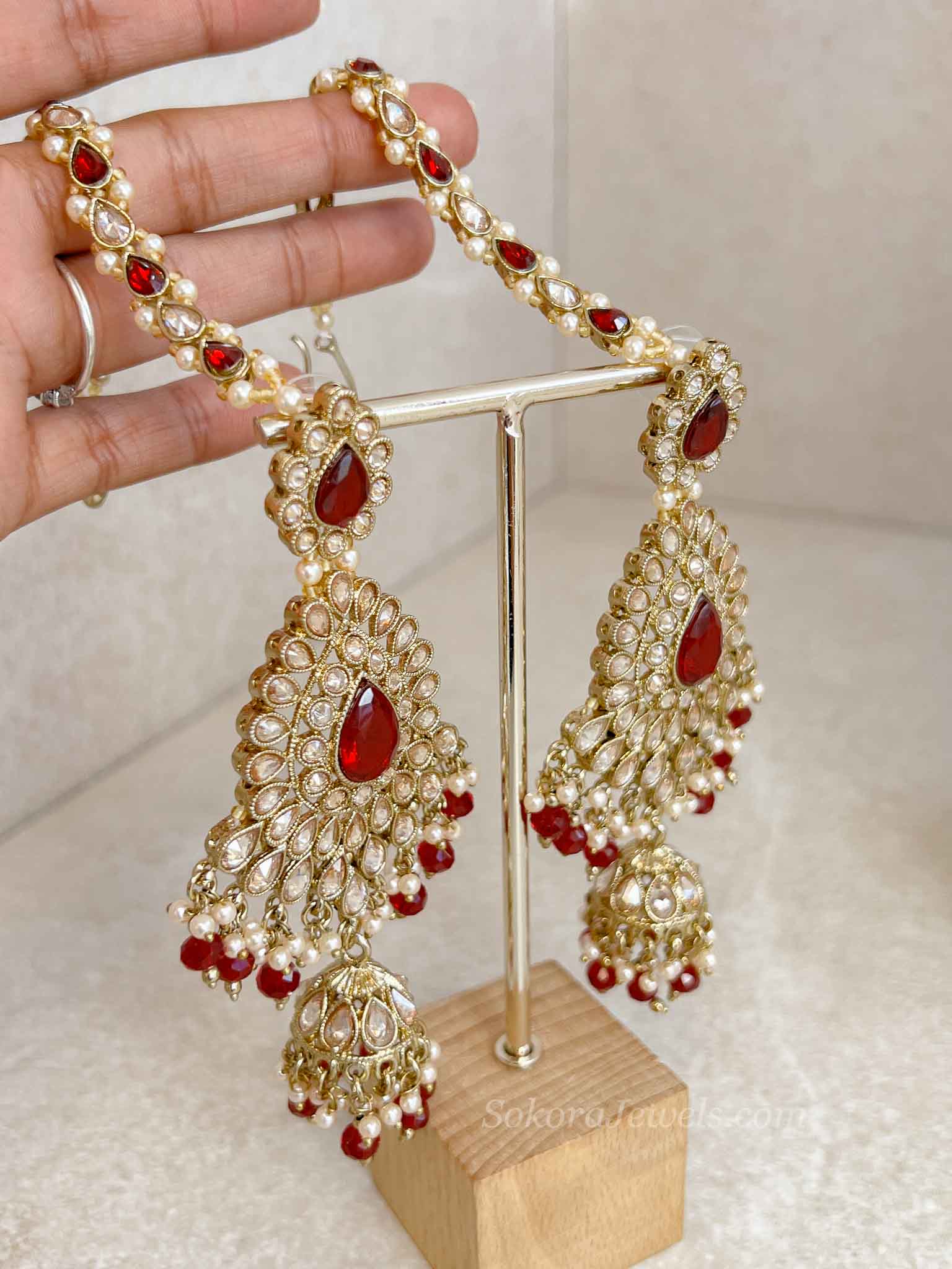 Maheen Bridal Choker Set - Maroon