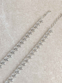 Silver Leaf Shape American Diamond Bridal Payal