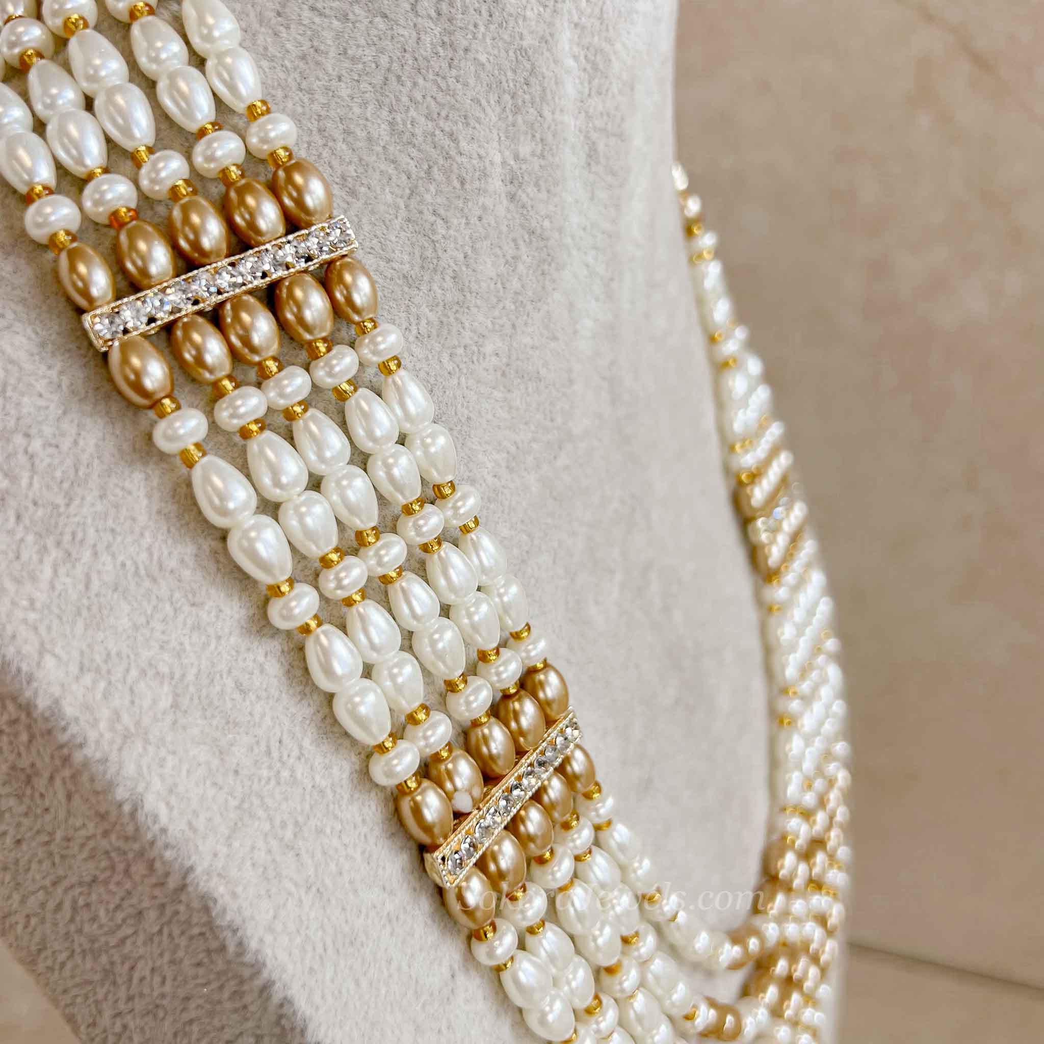 Pearl & Chamagne Bead Mens Mala