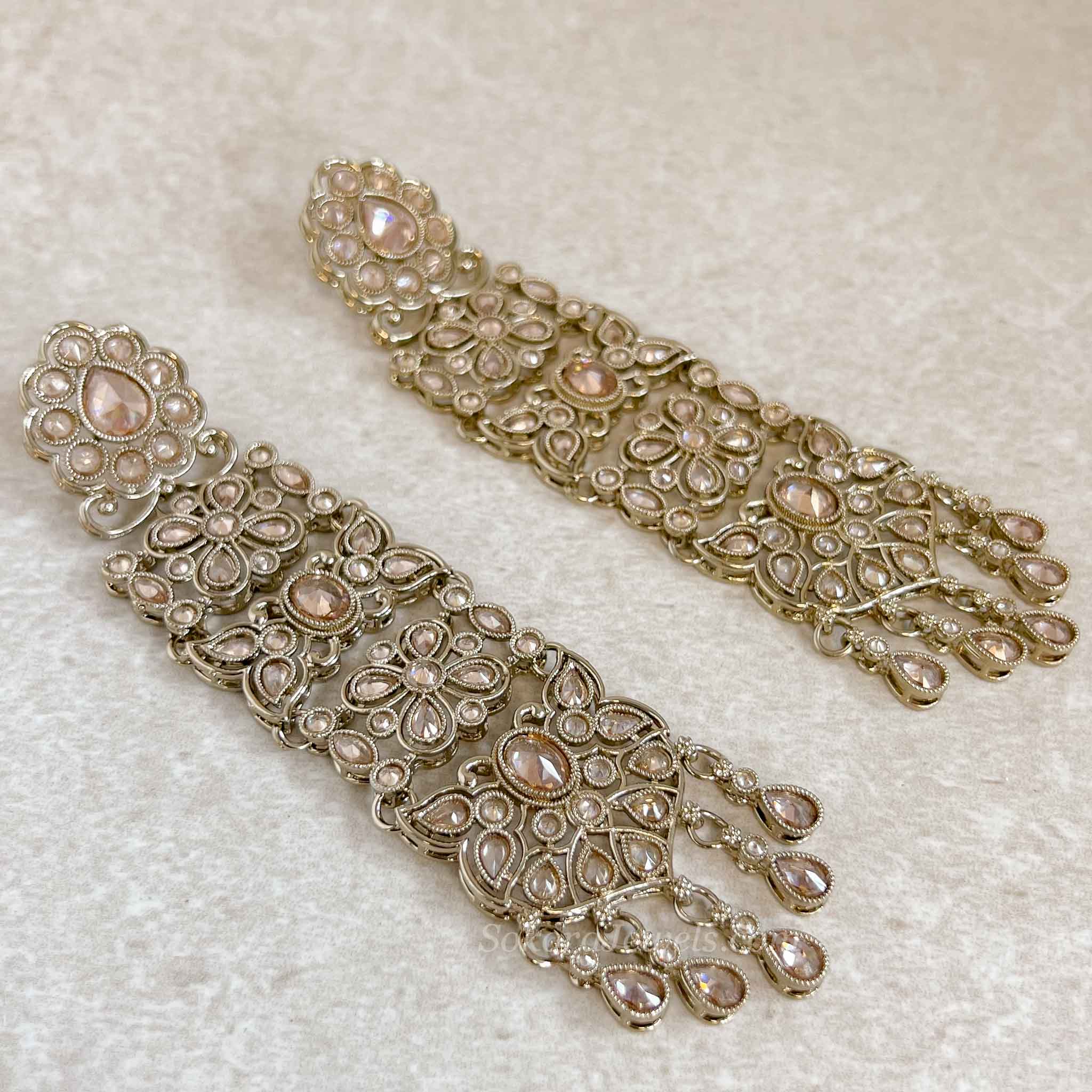 Extra Long Golden Shoulder Duster Earrings