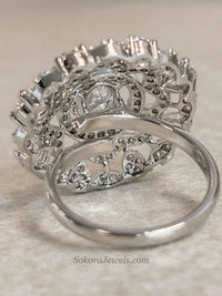 Medium Silver & Diamante Ring