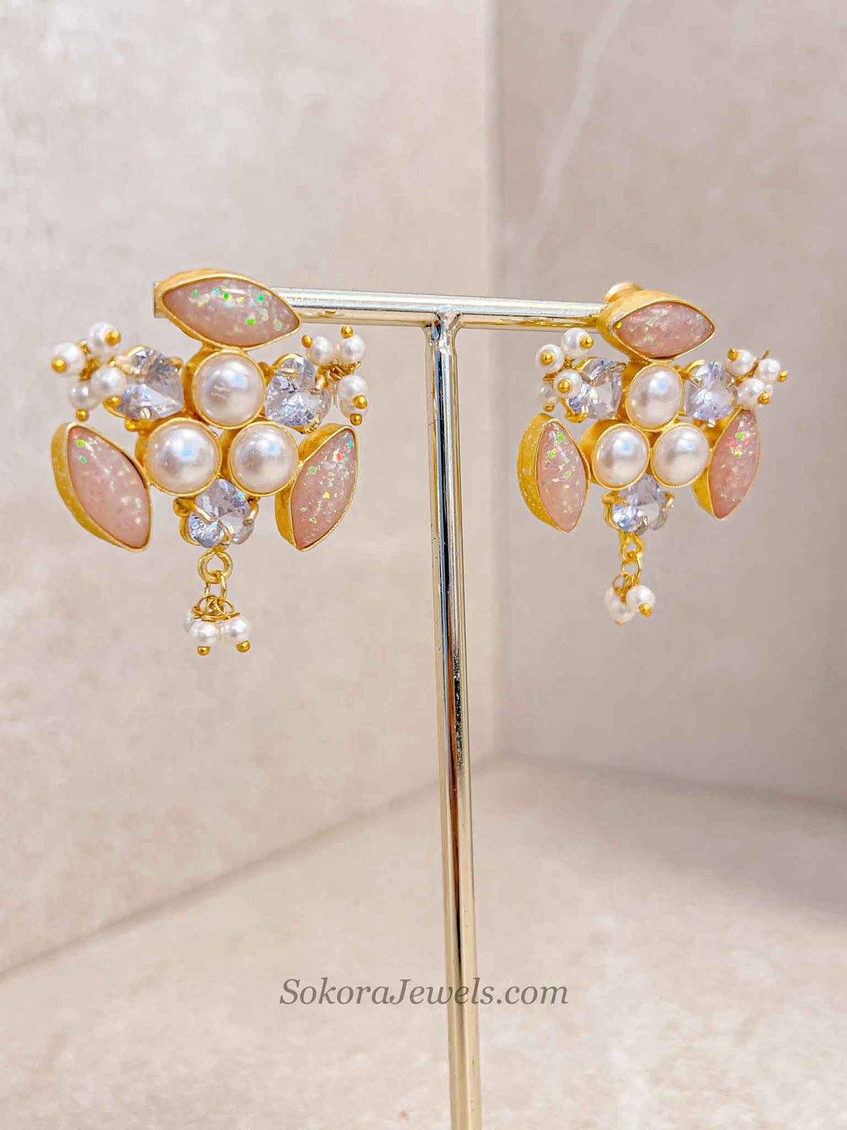Iridescent Quartz & Pearl Statement Jewellery Set