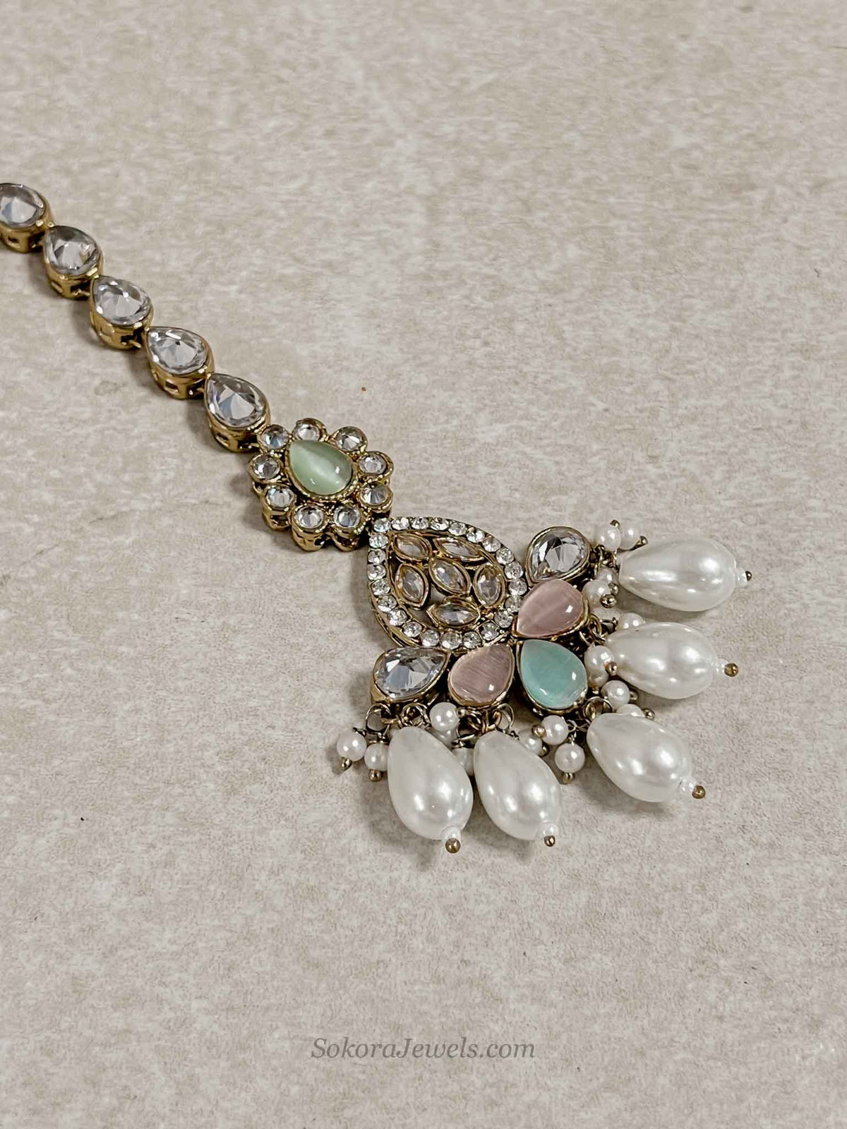 Tahia Choker Necklace Set - Spring Pastels