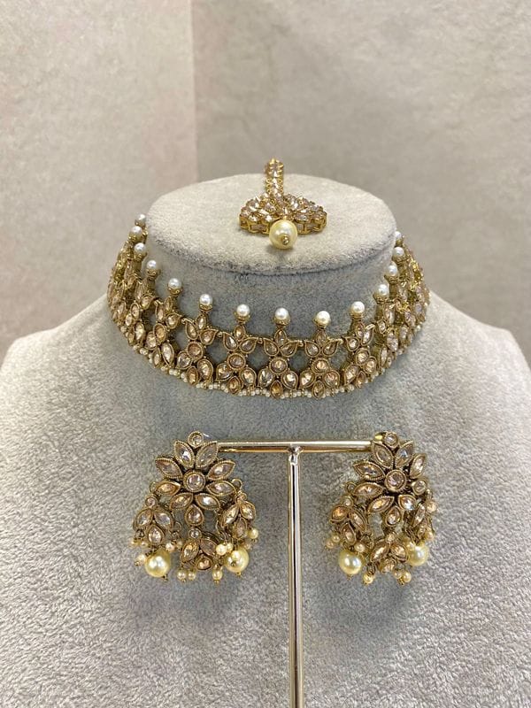 EX SAMPLE SALE: Antique Gold Choker Set
