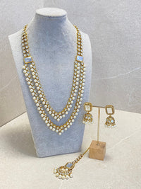 Faux Kundan Mala Set - Pearl