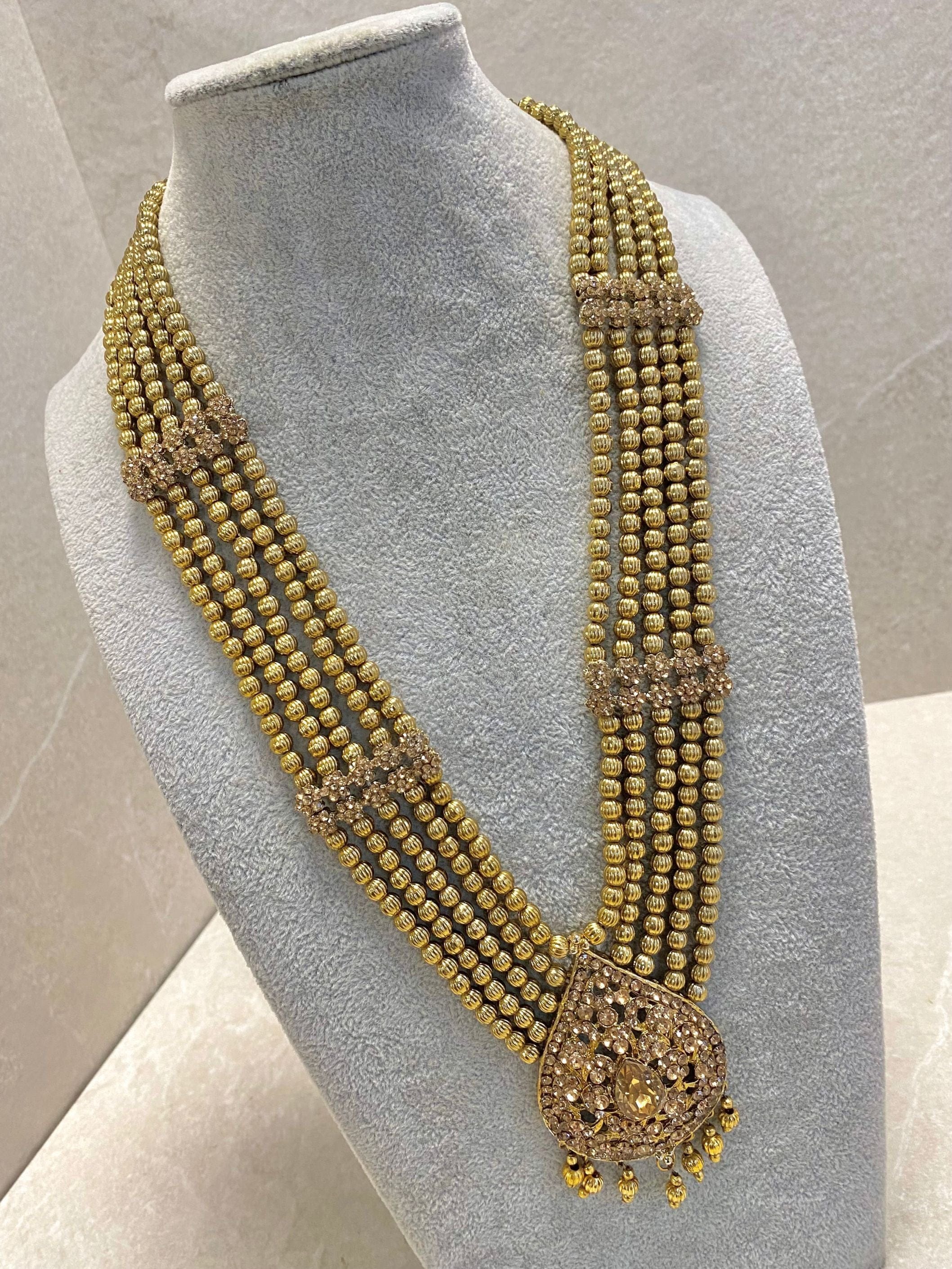 SLIGHTLY IMPERFECT: Antique Gold Beaded Mala - Golden