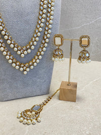 Faux Kundan Mala Set - Pearl