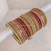 Aafiya Bridal Bangle Set - Maroon & Pink - SOKORA JEWELSAafiya Bridal Bangle Set - Maroon & PinkBANGLES