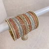 Aafiya Bridal Bangle Set - Pink & Pale Blue - SOKORA JEWELSAafiya Bridal Bangle Set - Pink & Pale BlueBANGLES