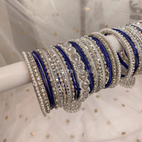Aafiya Silver Bridal Bangle Set - 4 Colour Options