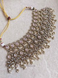 Aafiya Bridal Jewellery Set - Light Pink - SOKORA JEWELSAafiya Bridal Jewellery Set - Light Pink