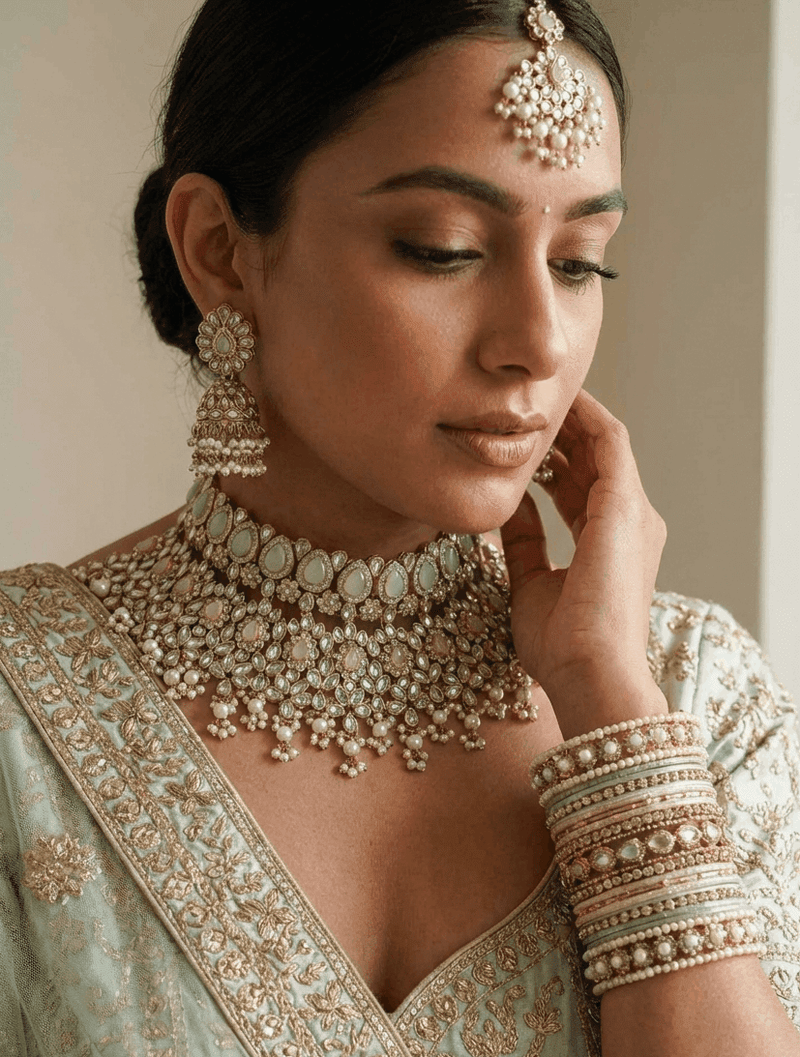 Aafiya Bridal Jewellery Set - Pastel - SOKORA JEWELSAafiya Bridal Jewellery Set - Pastel