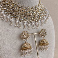 Aafiya Bridal Necklace Set - White - SOKORA JEWELSAafiya Bridal Necklace Set - White