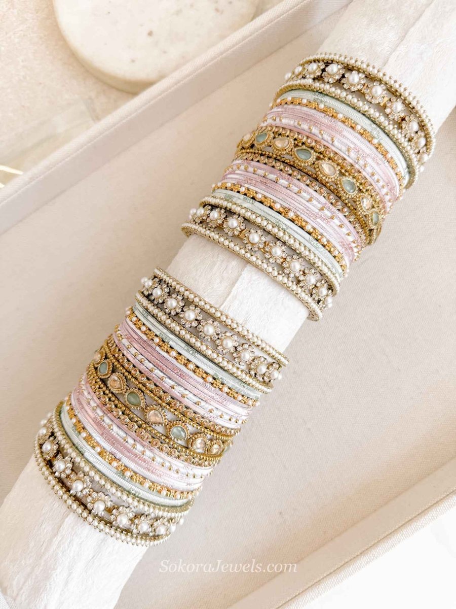Aafiya Luxury Pastel Bangle Stack - SOKORA JEWELSAafiya Luxury Pastel Bangle StackBANGLES