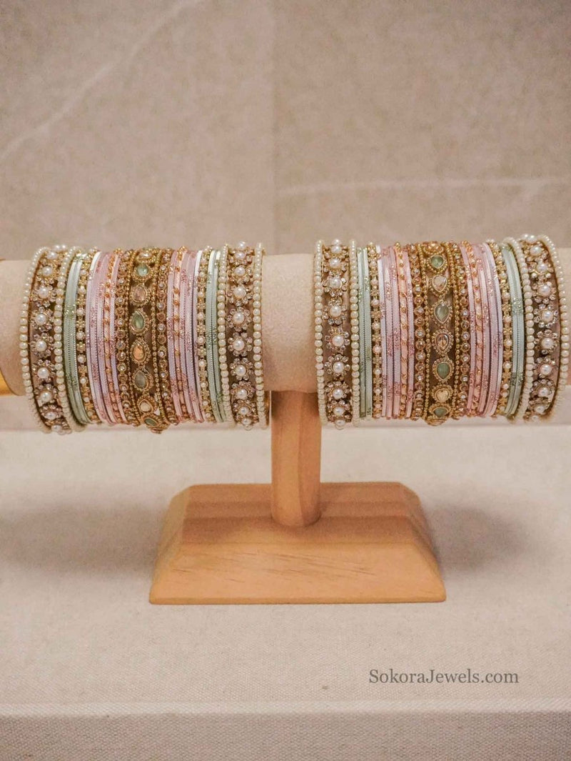 Aafiya Luxury Pastel Bangle Stack - SOKORA JEWELSAafiya Luxury Pastel Bangle StackBANGLES