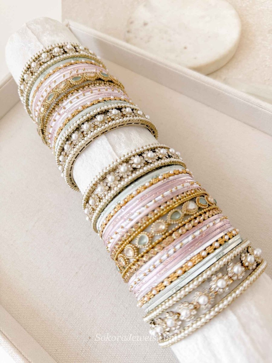 Aafiya Luxury Pastel Bangle Stack - SOKORA JEWELSAafiya Luxury Pastel Bangle StackBANGLES