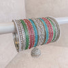 Aafiya Silver Bridal Bangle Set - 4 Colour Options - SOKORA JEWELSAafiya Silver Bridal Bangle Set - 4 Colour OptionsBANGLES