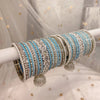 Aafiya Silver Bridal Bangle Set - 4 Colour Options - SOKORA JEWELSAafiya Silver Bridal Bangle Set - 4 Colour OptionsBANGLES