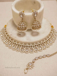 Abby Small Clear Crystal Necklace set - SOKORA JEWELSAbby Small Clear Crystal Necklace set