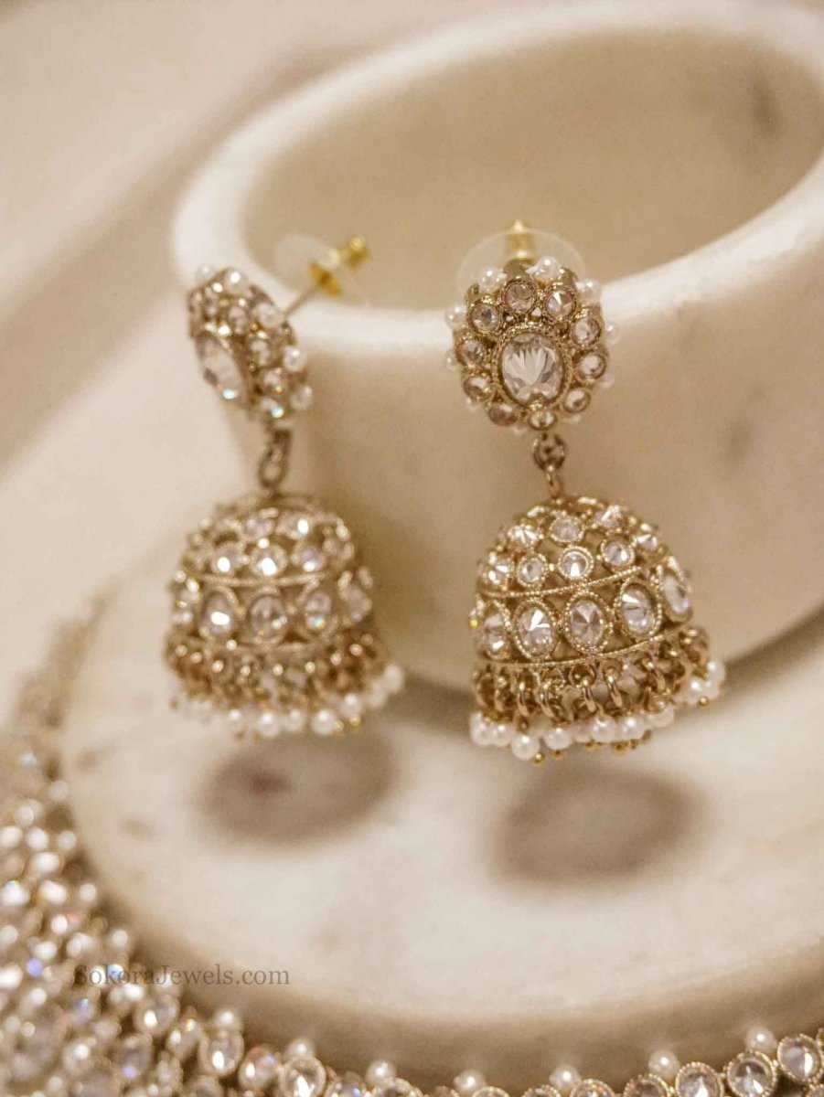 Abby Small Clear Crystal Necklace set - SOKORA JEWELSAbby Small Clear Crystal Necklace set