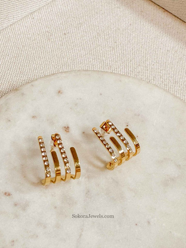 Abstract Crystal Stud earrings - SOKORA JEWELSAbstract Crystal Stud earrings