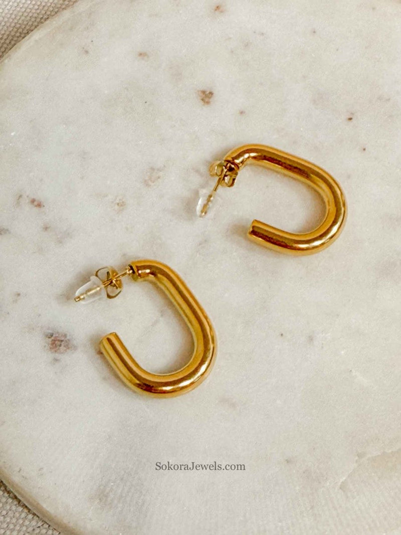 Abstract Gold Hoops - SOKORA JEWELSAbstract Gold Hoops