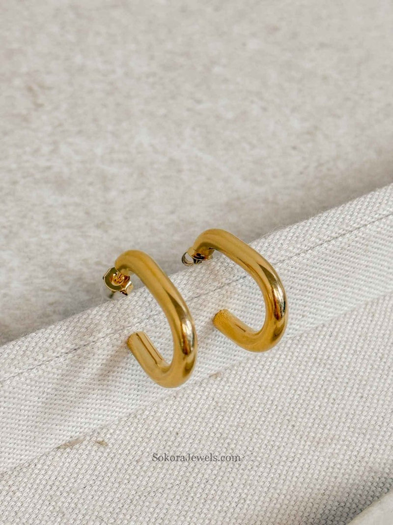 Abstract Gold Hoops - SOKORA JEWELSAbstract Gold Hoops