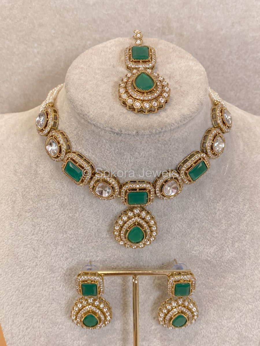 Advika Faux Kundan Set - 9 Colour Options - SOKORA JEWELSAdvika Faux Kundan Set - 9 Colour OptionsNECKLACE SETS