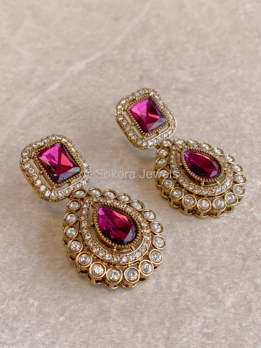 Advika Faux Kundan Set - 9 Colour Options - SOKORA JEWELSAdvika Faux Kundan Set - 9 Colour OptionsNECKLACE SETS