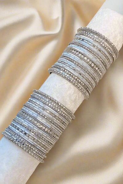 Afsana Silver Bangle Set - SOKORA JEWELSAfsana Silver Bangle SetBANGLES
