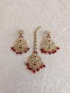 Afshah Earrings and tikka set - Golden - SOKORA JEWELSAfshah Earrings and tikka set - Golden