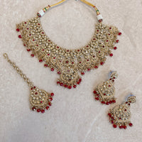 Afshah Necklace Set - Maroon - SOKORA JEWELSAfshah Necklace Set - Maroon