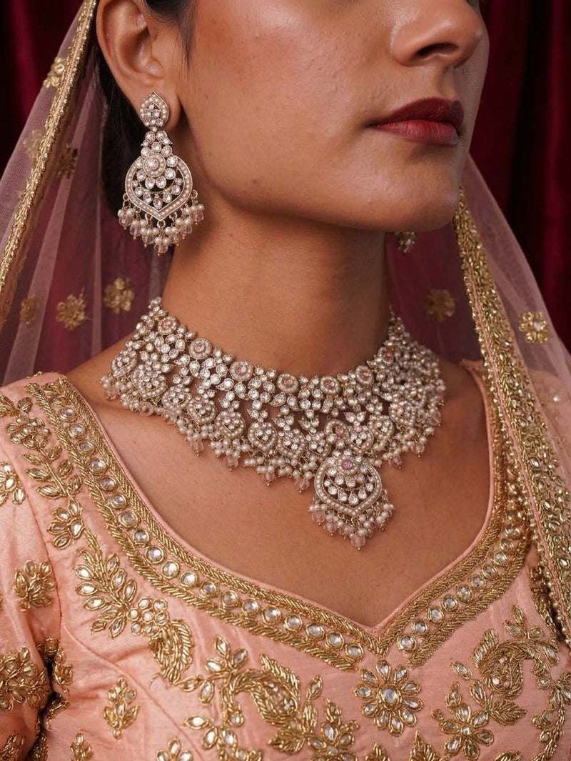 Afshah Necklace Set - Pink - SOKORA JEWELSAfshah Necklace Set - Pink