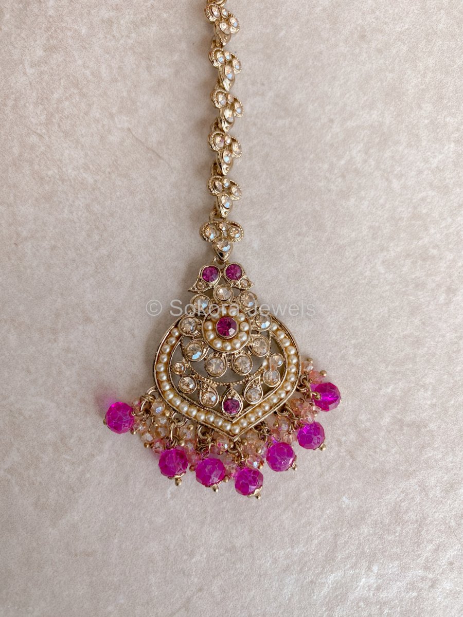 Afshah Necklace Set - Pink - SOKORA JEWELSAfshah Necklace Set - Pink