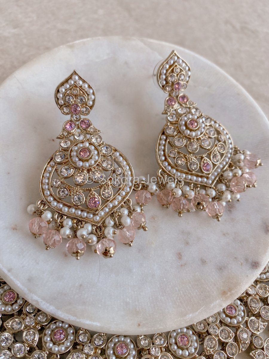 Afshah Necklace Set - Pink - SOKORA JEWELSAfshah Necklace Set - Pink