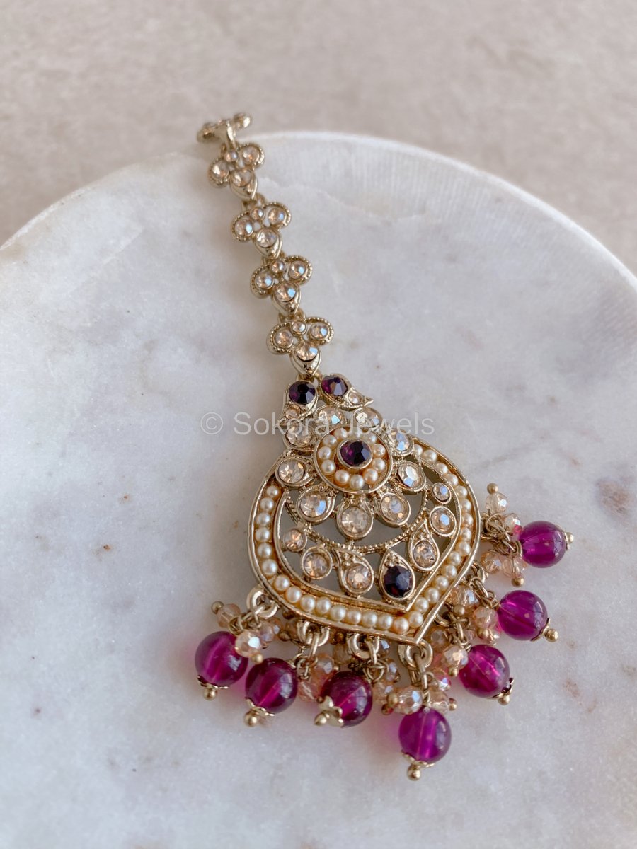 Afshah Necklace Set - Purple - SOKORA JEWELSAfshah Necklace Set - Purple