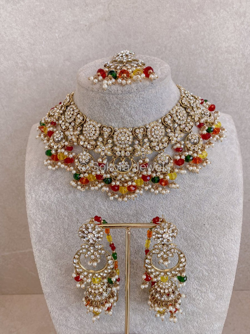 Afsheen Necklace set - Multicolour - SOKORA JEWELSAfsheen Necklace set - Multicolour