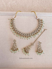 Aiza Clear Gold Necklace Set - SOKORA JEWELSAiza Clear Gold Necklace Set